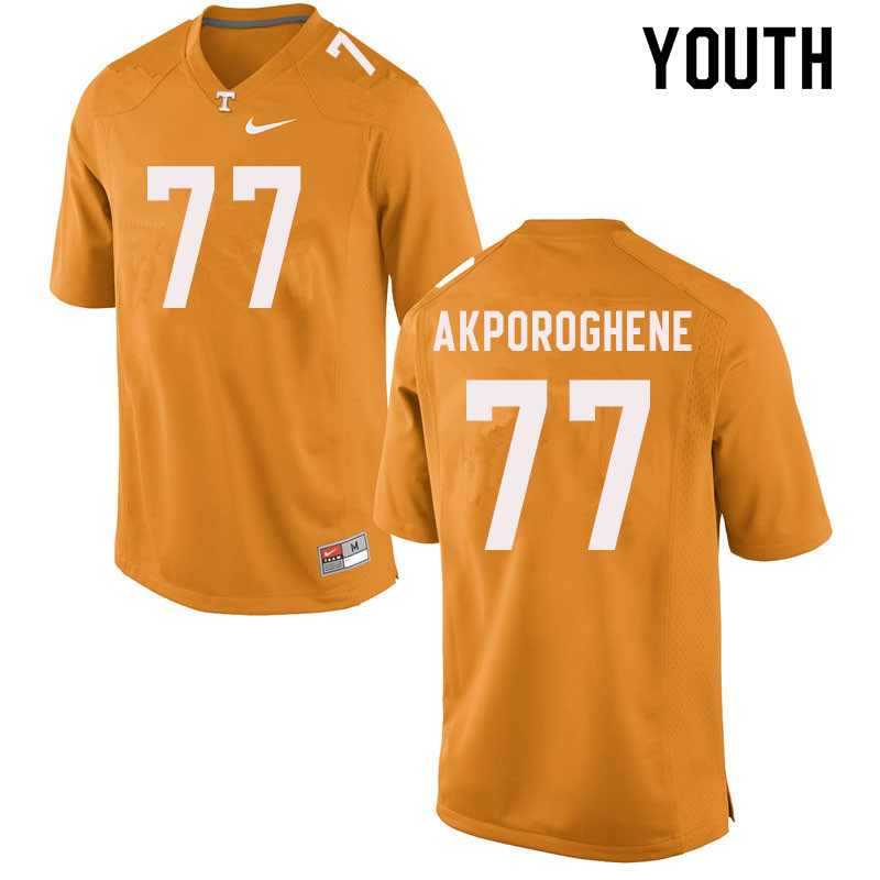 Youth #77 Chris Akporoghene Tennessee Volunteers College Football Jerseys Sale-Orange - Click Image to Close